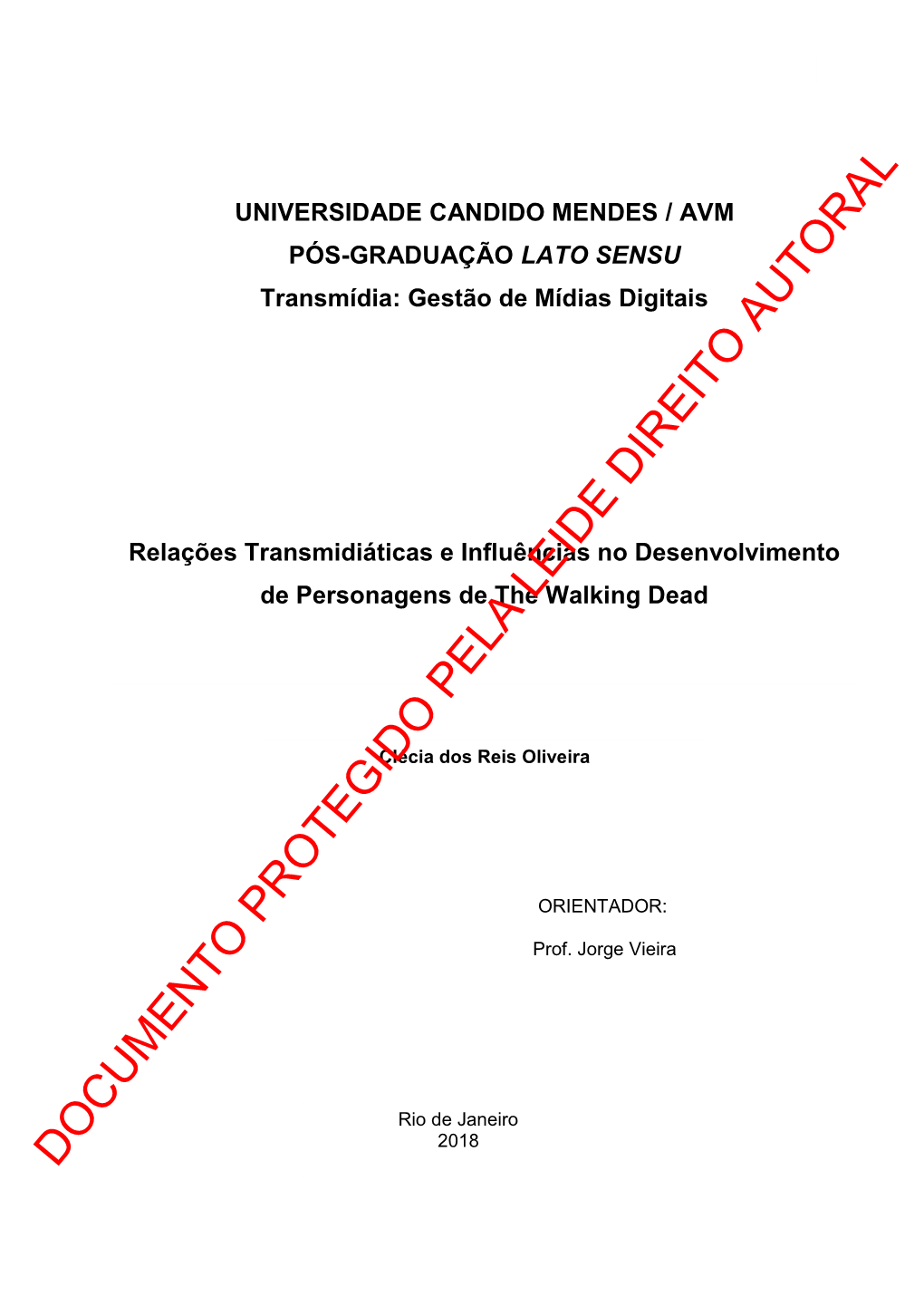 Relações Transmidiáticas E Influências No Desenvolvimento De Personagens De the Walking Dead