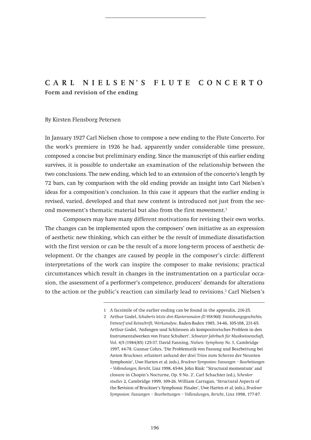 Carl Nielsen's Flute Concerto. Form and Revision of The