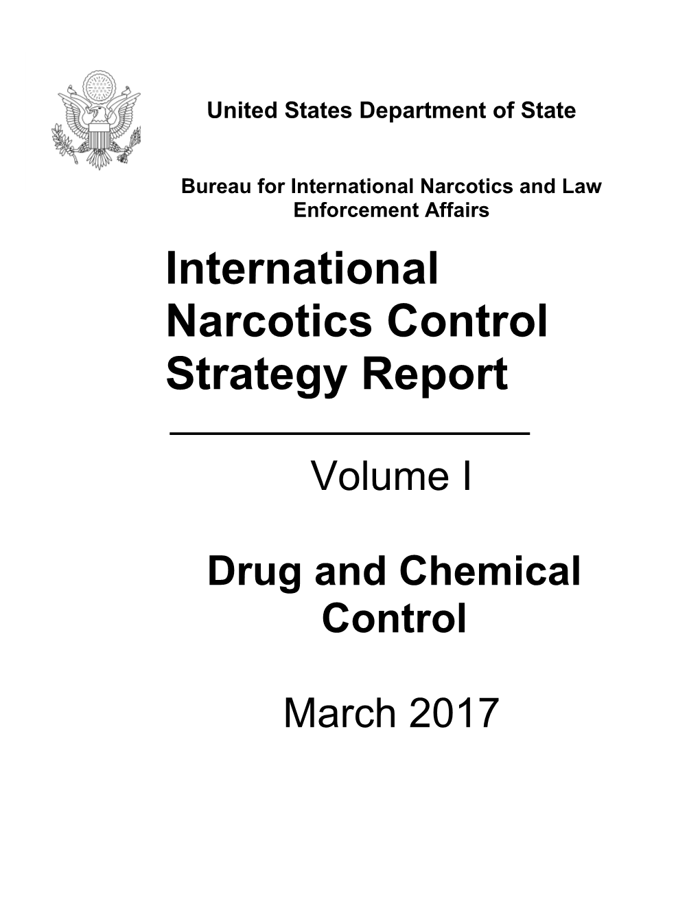 2017 International Narcotics Control Strategy Report