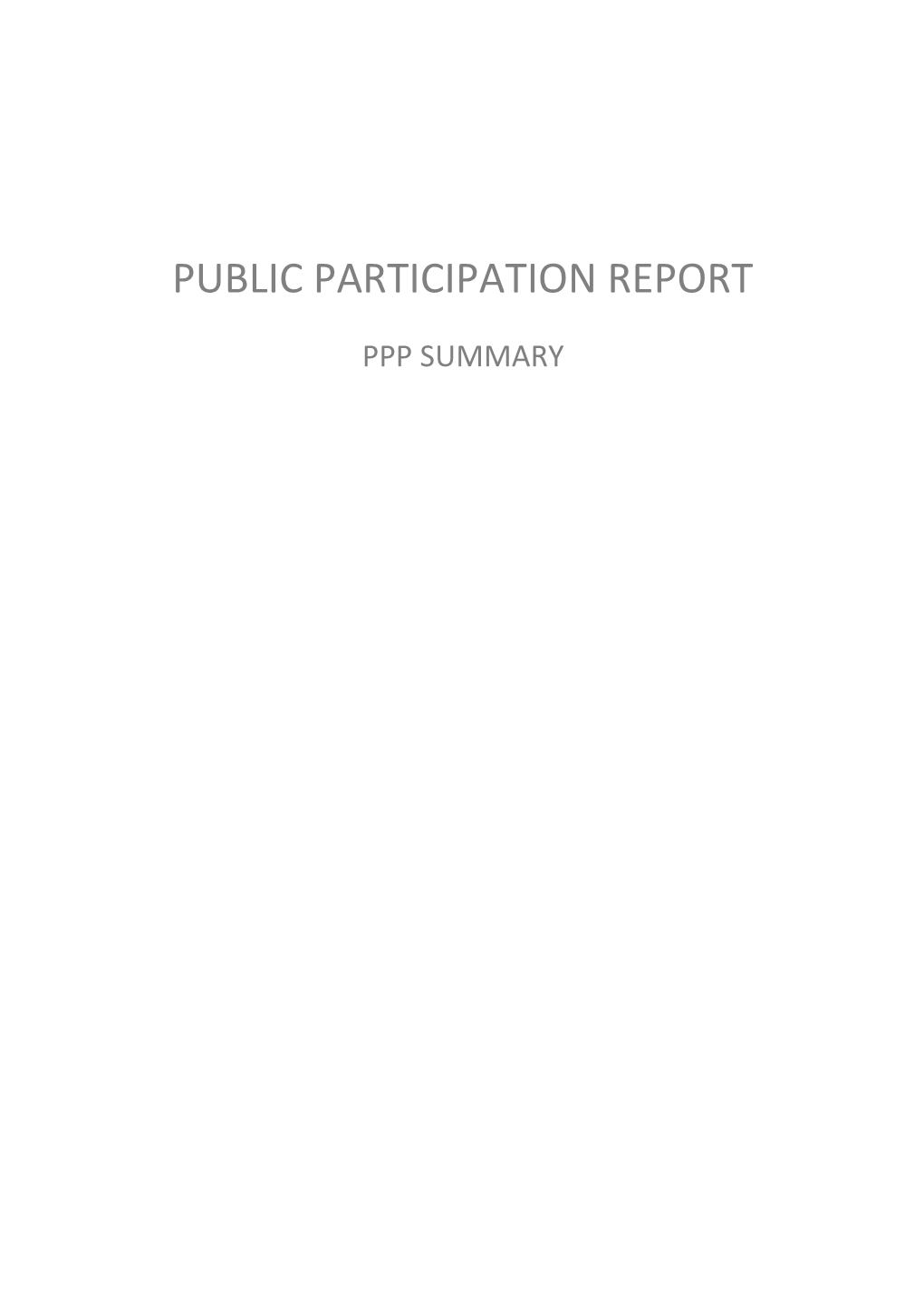 Public Participation Report