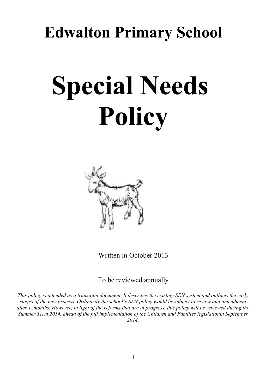 Special Needs Policy