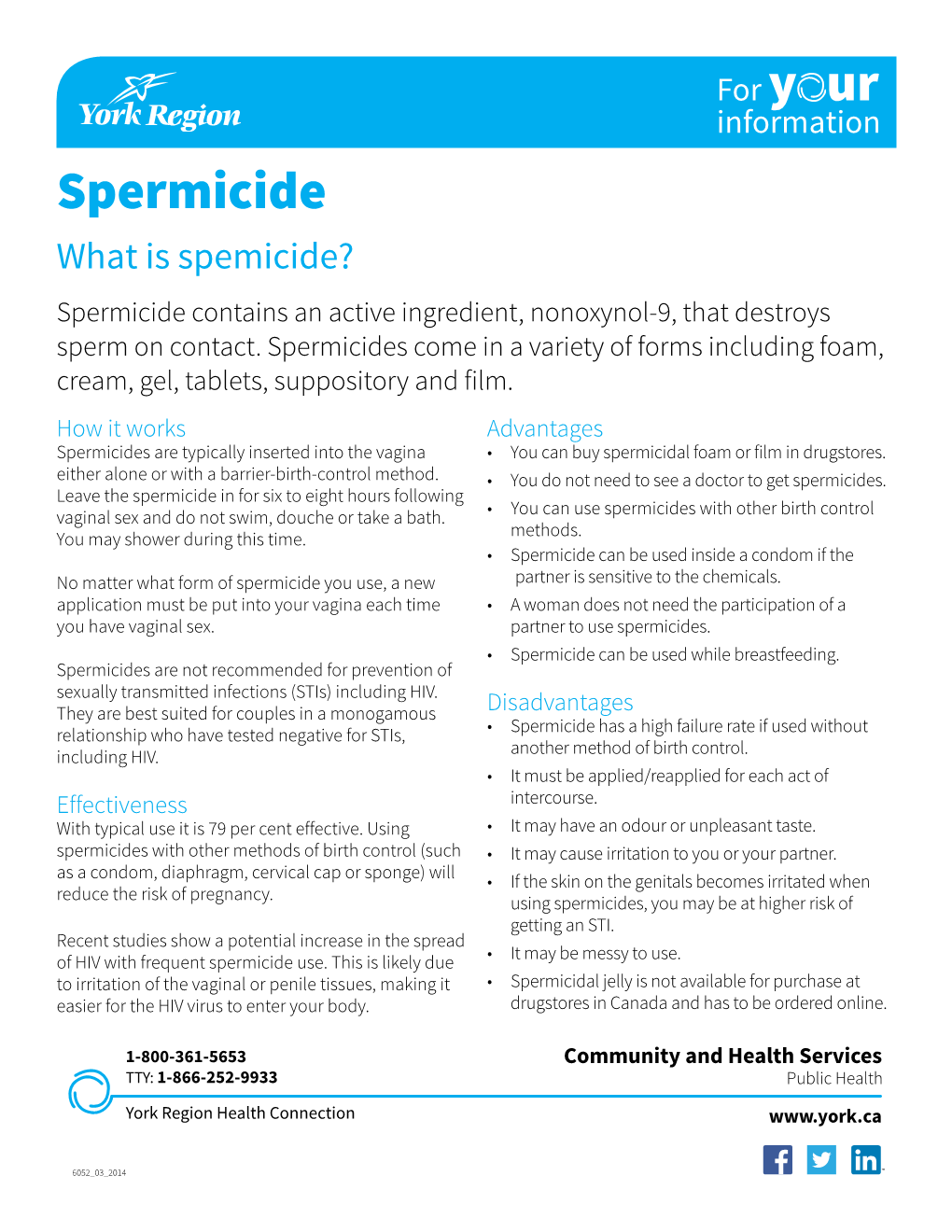 Spermicide Fact Sheet