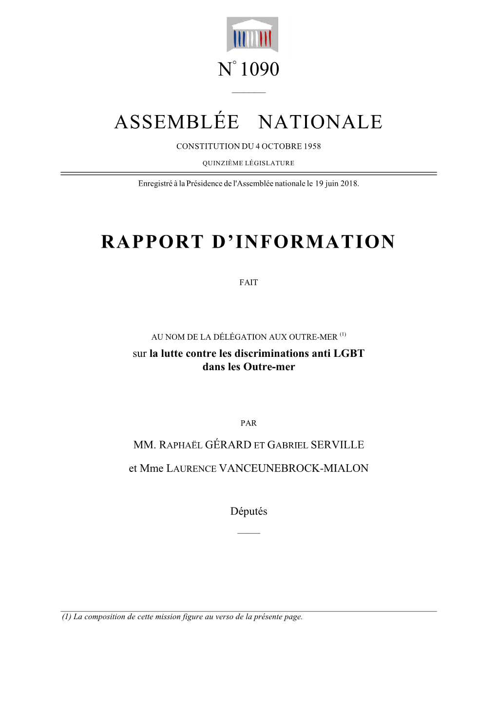 N° 1090 Assemblée Nationale