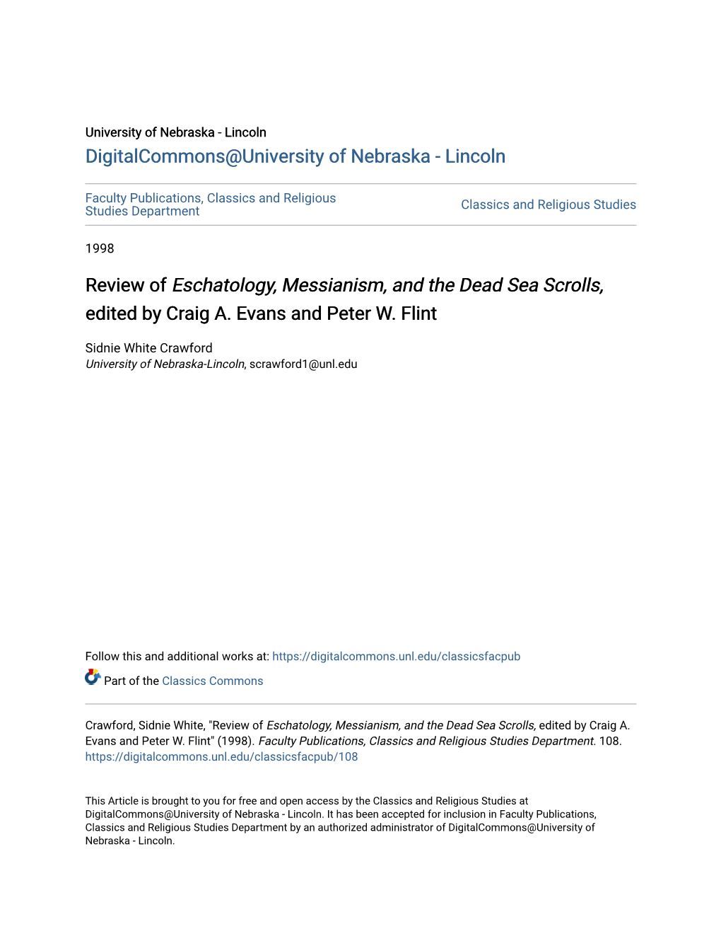 Review of Eschatology, Messianism, and the Dead Sea Scrolls, Edited by Craig A