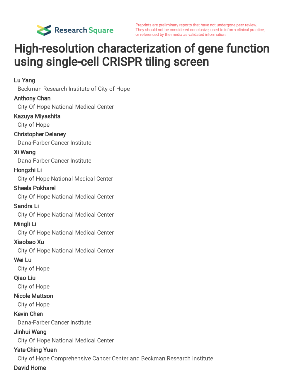 High-Resolution Characterization of Gene Function Using Single-Cell CRISPR Tiling Screen