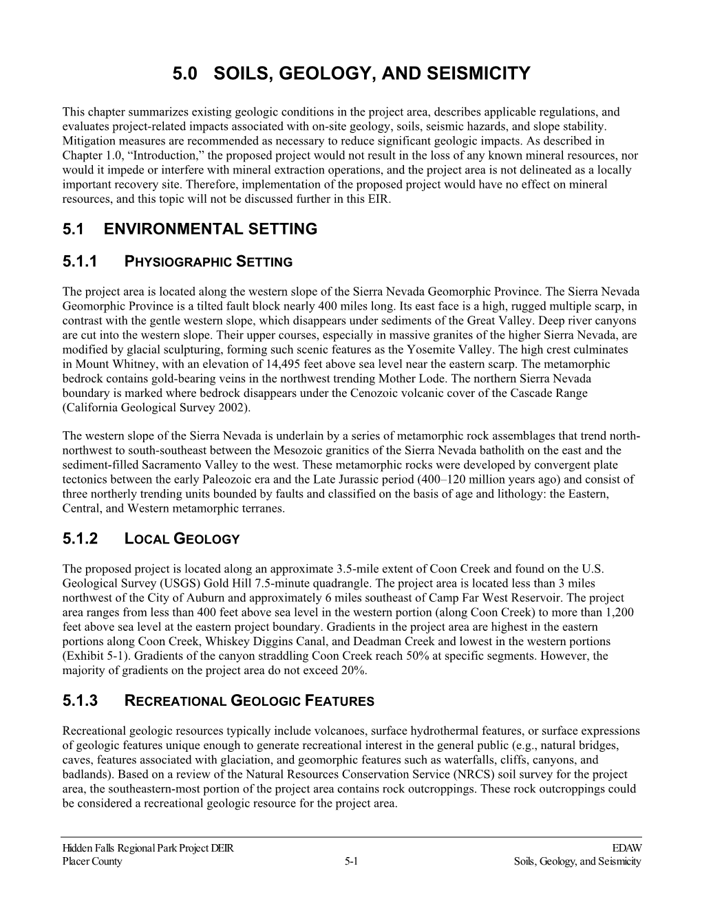 Soils, Geology and Seismicity