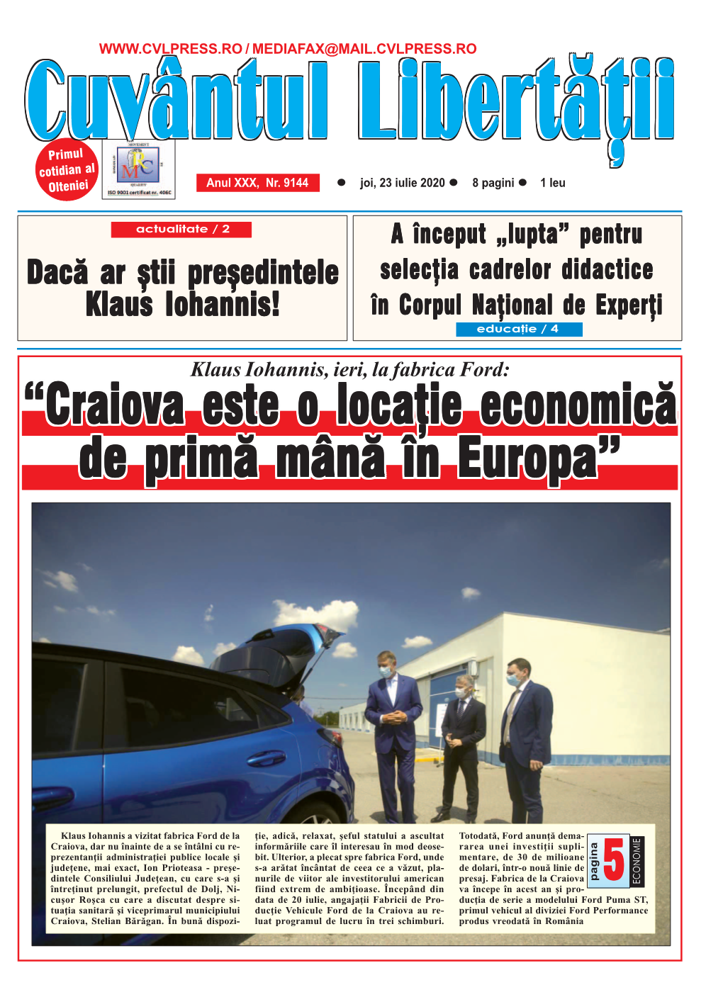 “Craiova Este O Locaţie Economică “Craiova Este O Locaţie Economică