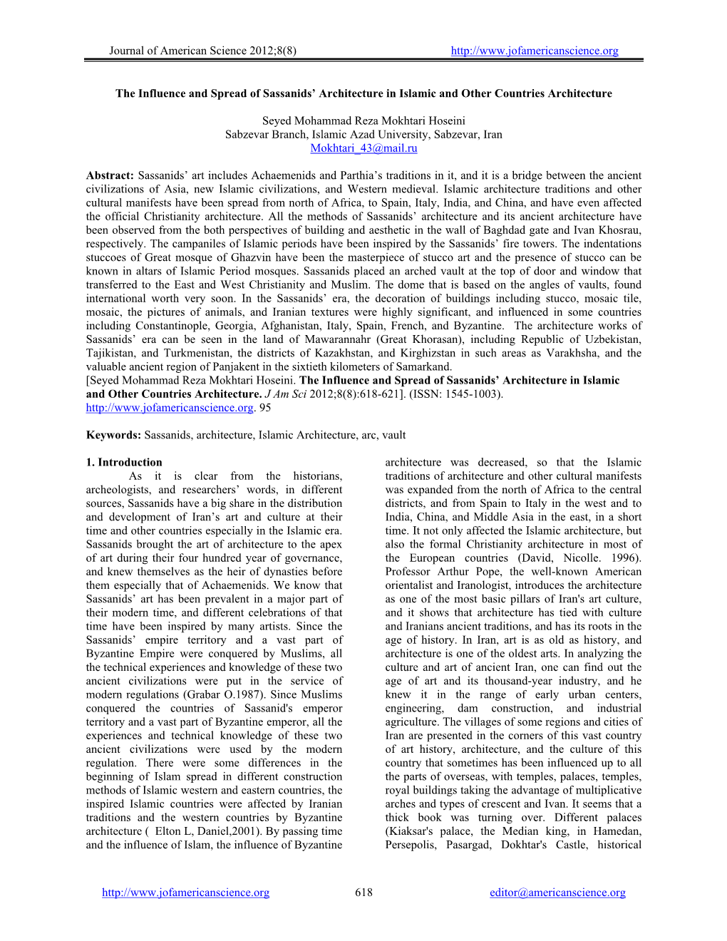 Journal of American Science 2012;8(8)
