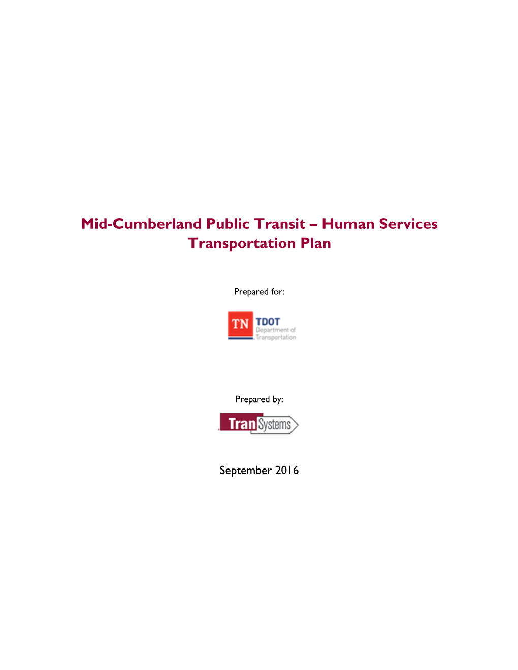 Mid-Cumberland Public Transit – Human Services Transportation Plan