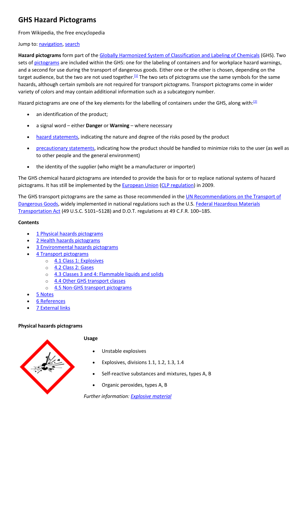 GHS Hazard Pictograms