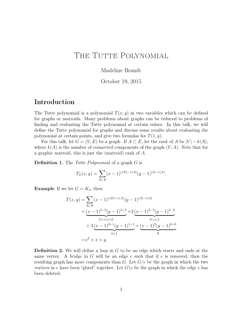 The Tutte Polynomial