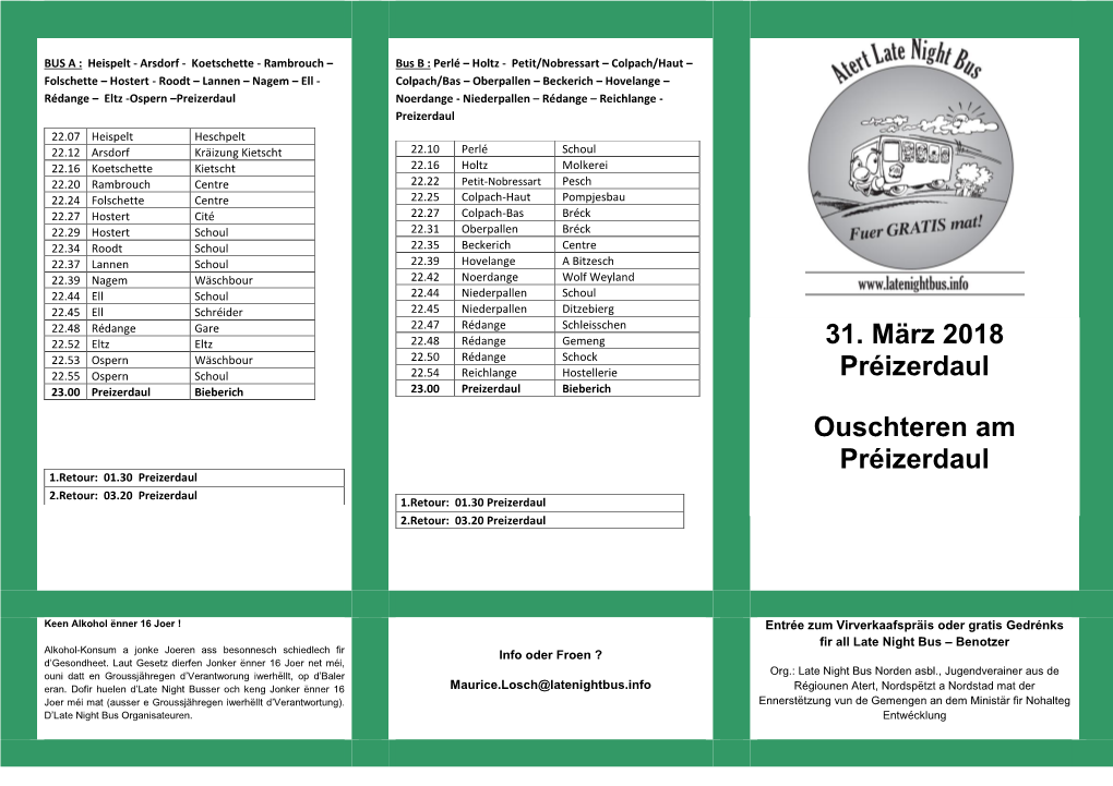 31. März 2018 Préizerdaul Ouschteren Am Préizerdaul