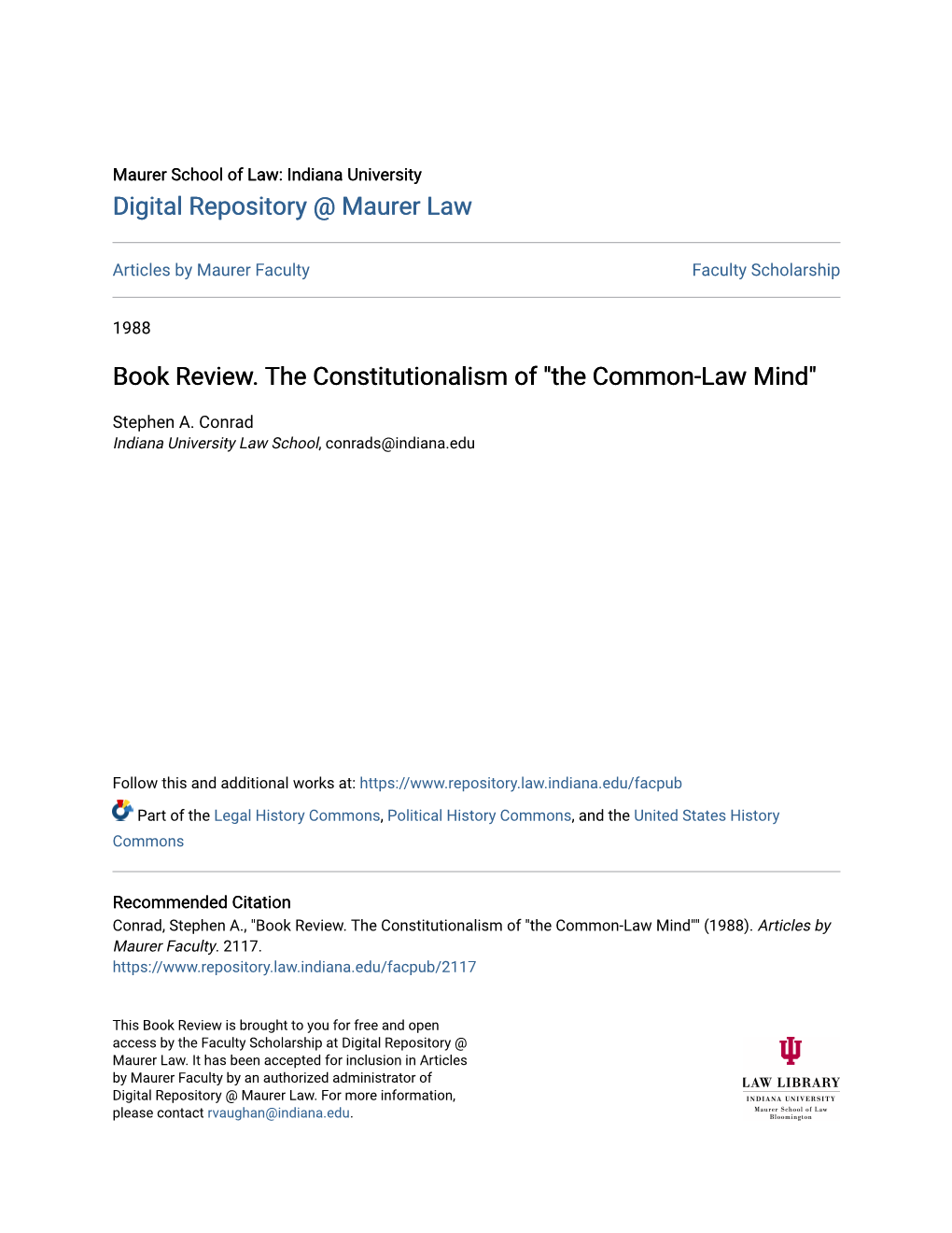 Book Review. the Constitutionalism of 