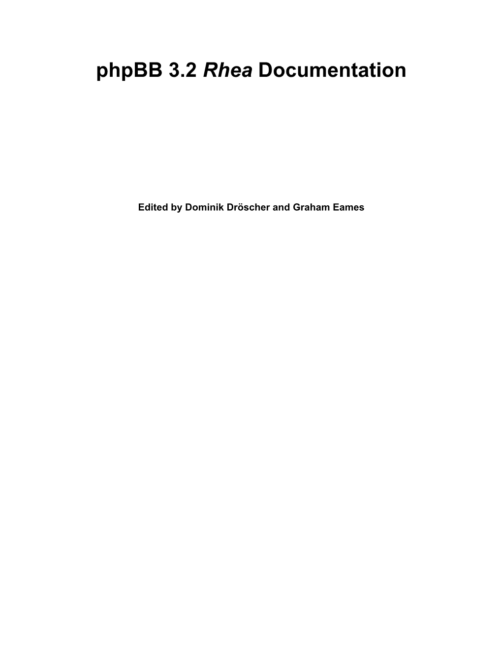 Phpbb 3.2 Rhea Documentation