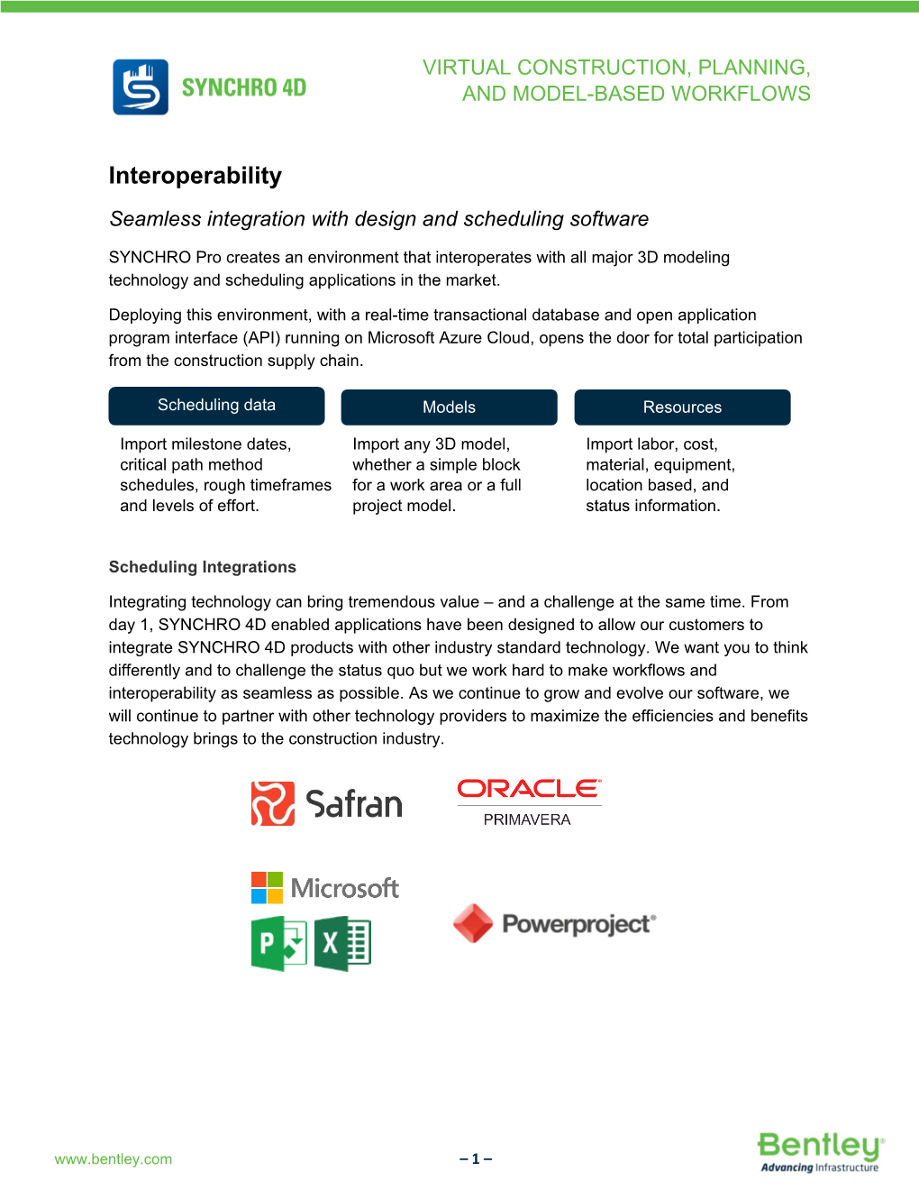 Interoperability Seamless Integration with Design and Scheduling Software