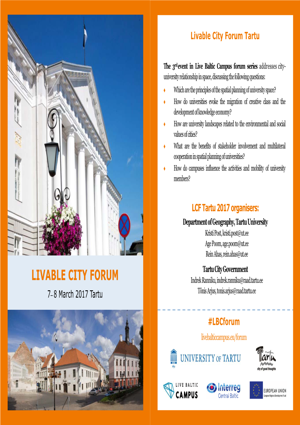 Livablecityforum Tartu Programme 7-8 March