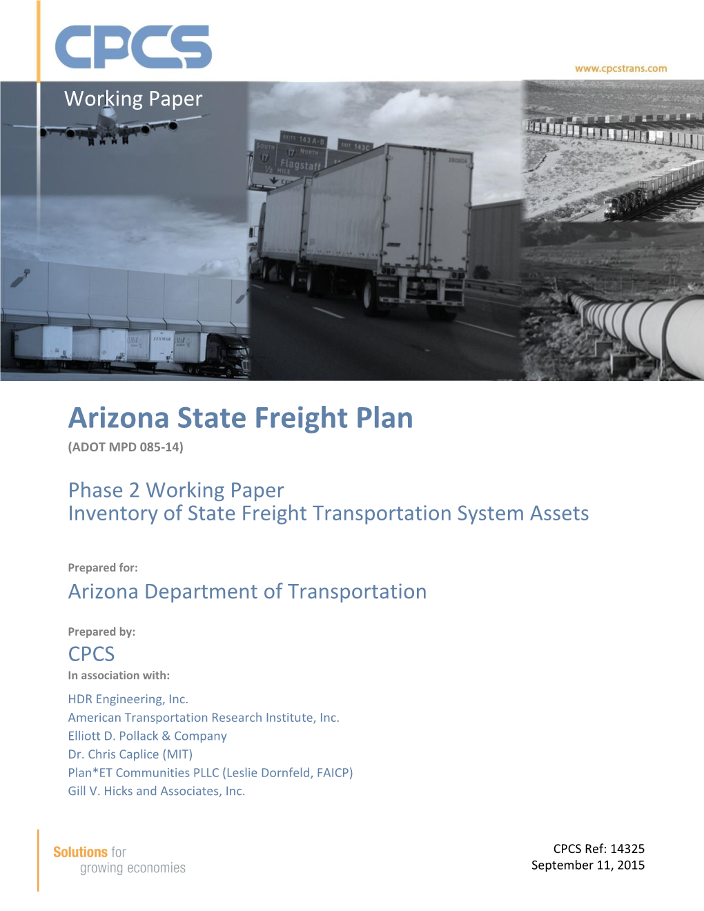 Arizona State Freight Plan (ADOT MPD 085-14)