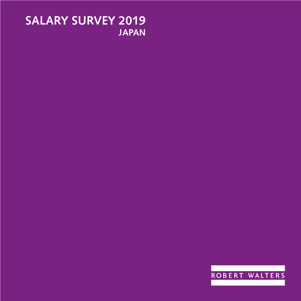 Robert Walters Salary Survey 2019 | Japan