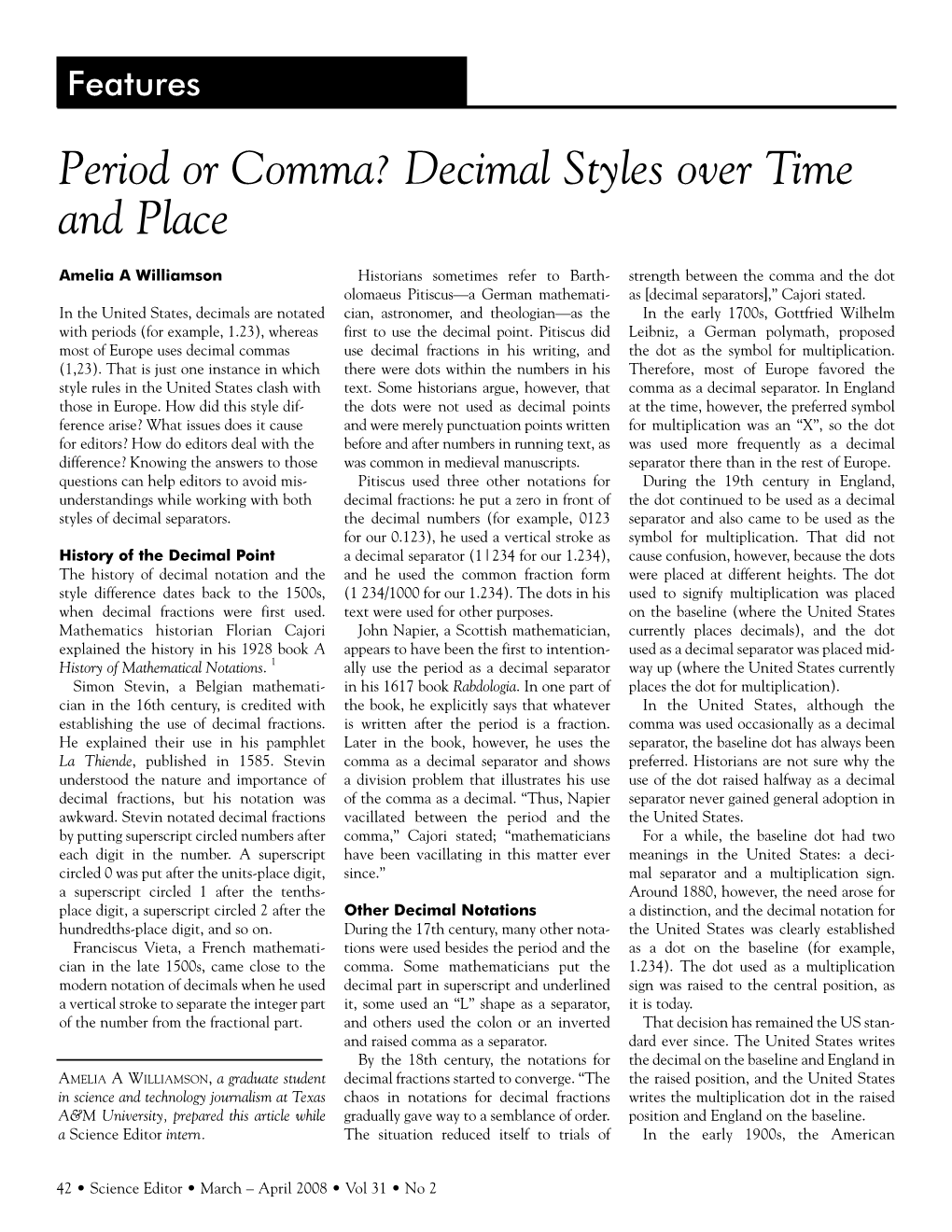 Period Or Comma? Decimal Styles Over Time and Place