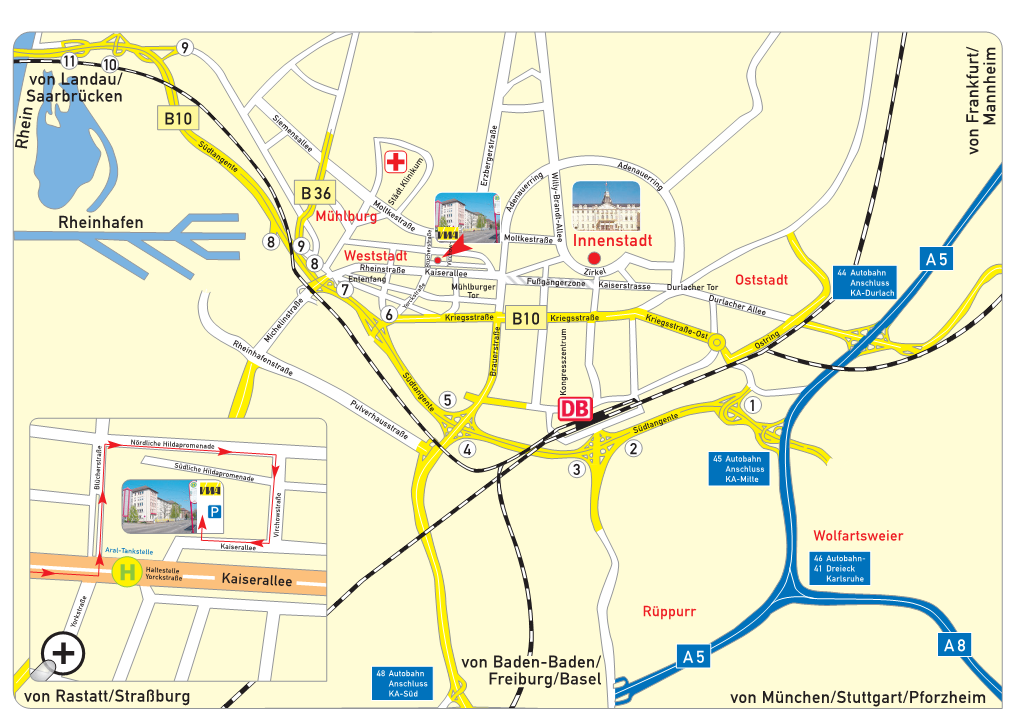 Innenstadt Von Rastatt/Straßburg B 36 Rheinhafen R He in Von Landau