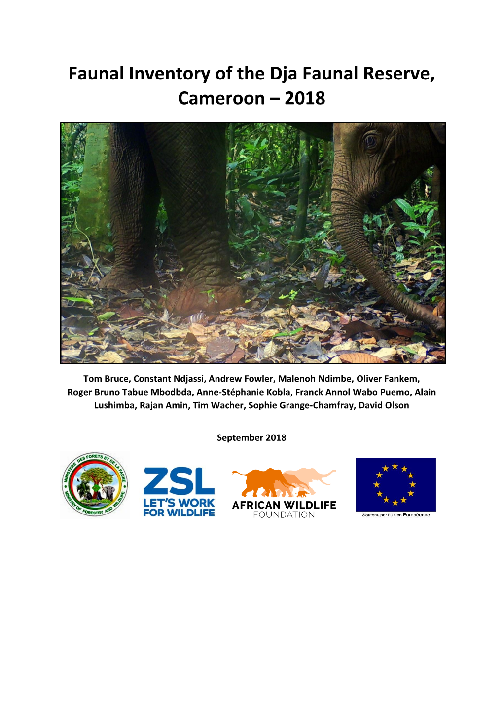 Faunal Inventory of the Dja Faunal Reserve, Cameroon – 2018