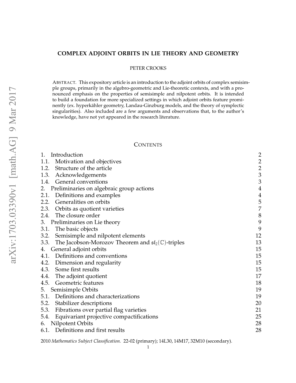 Complex Adjoint Orbits in Lie Theory and Geometry