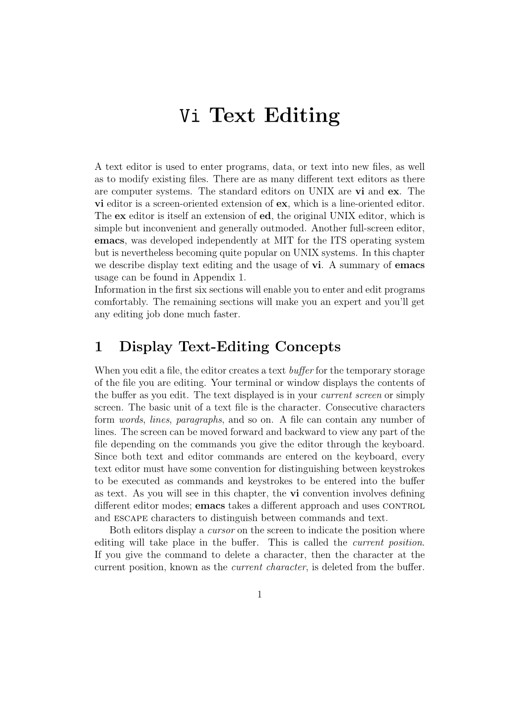 Vi Text Editing