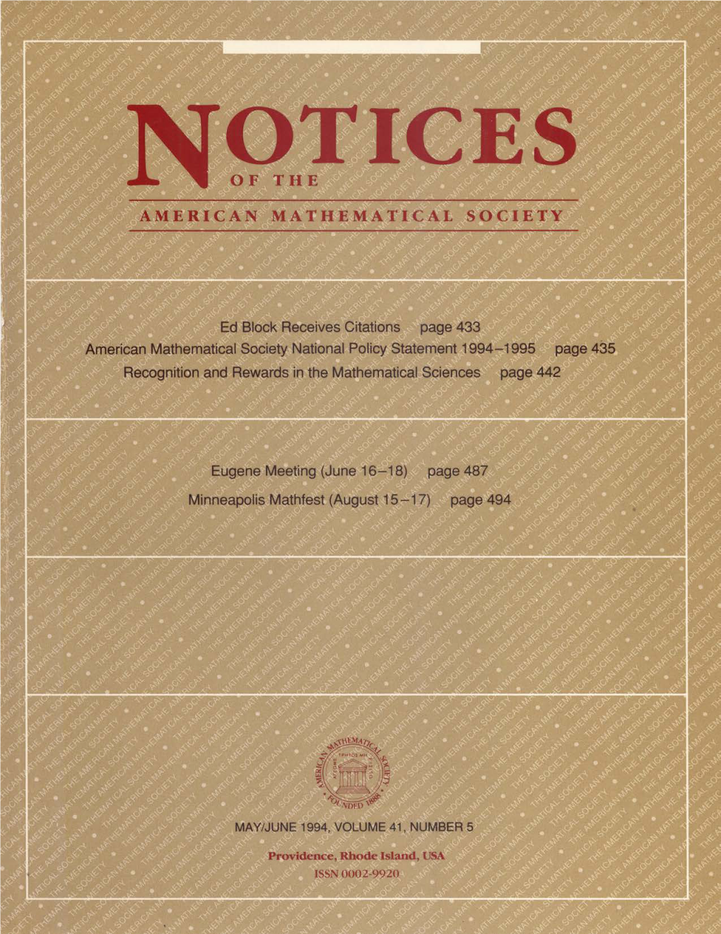 Notices of the American Mathematical Society