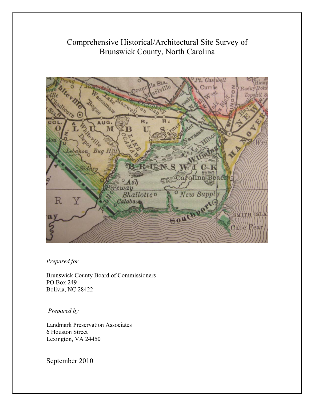 Brunswick County Survey, 2010