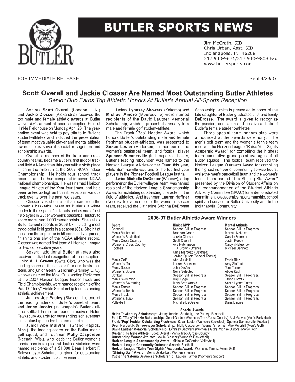 Butler Sports News