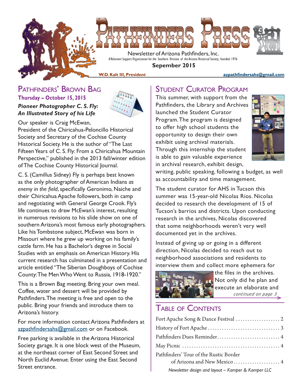 Pathfinder Press – September 2015