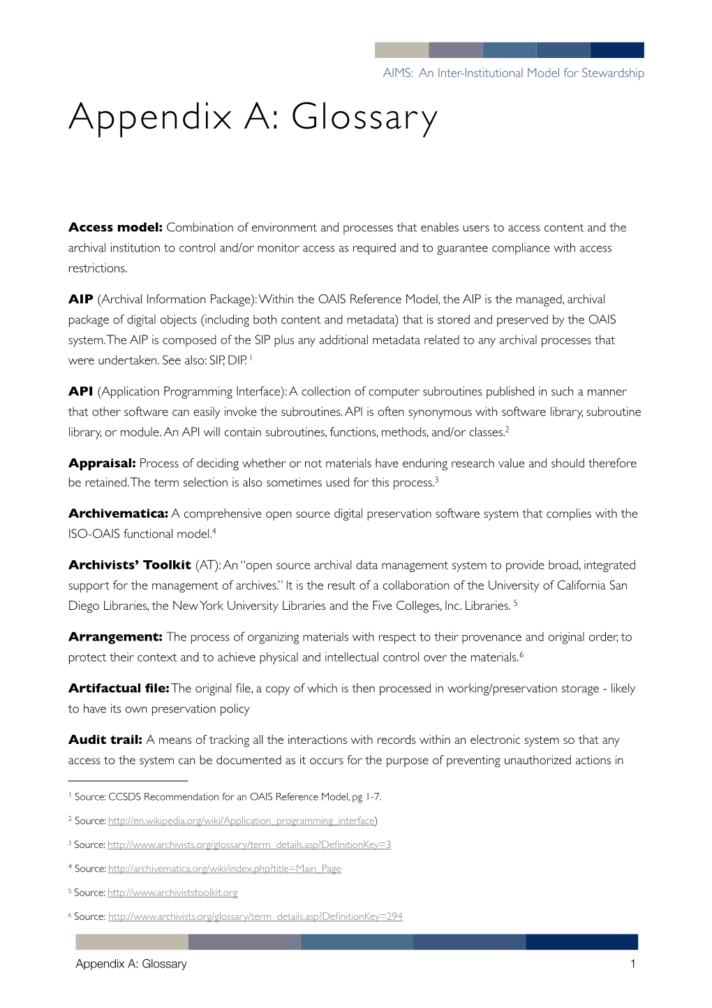 Appendix A: Glossary