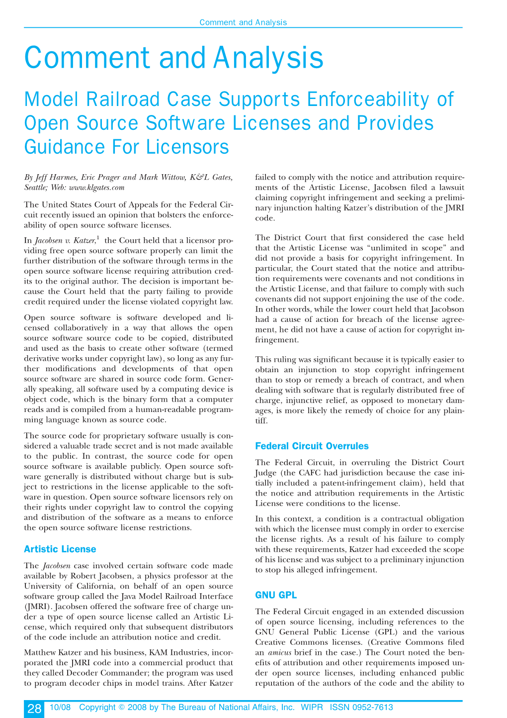 Model Railroad Case Supports Enforceability of Open Source Software Licenses and Provides Guidance for Licensors