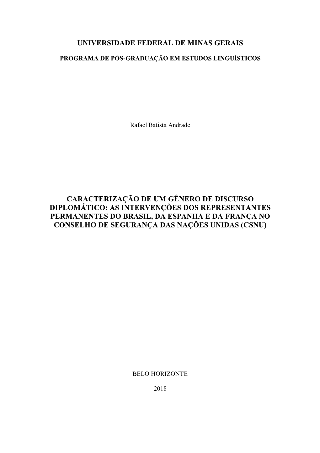 Caracterização De Um Gênero De Discurso