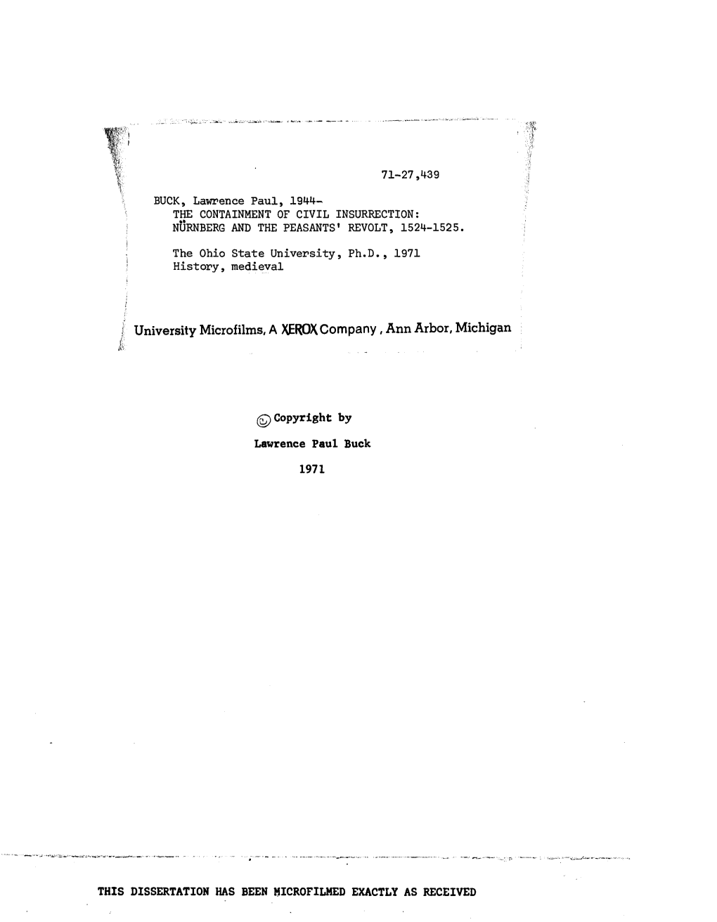 I University Microfilms, a XEROX Company, Ann Arbor, Michigan S I