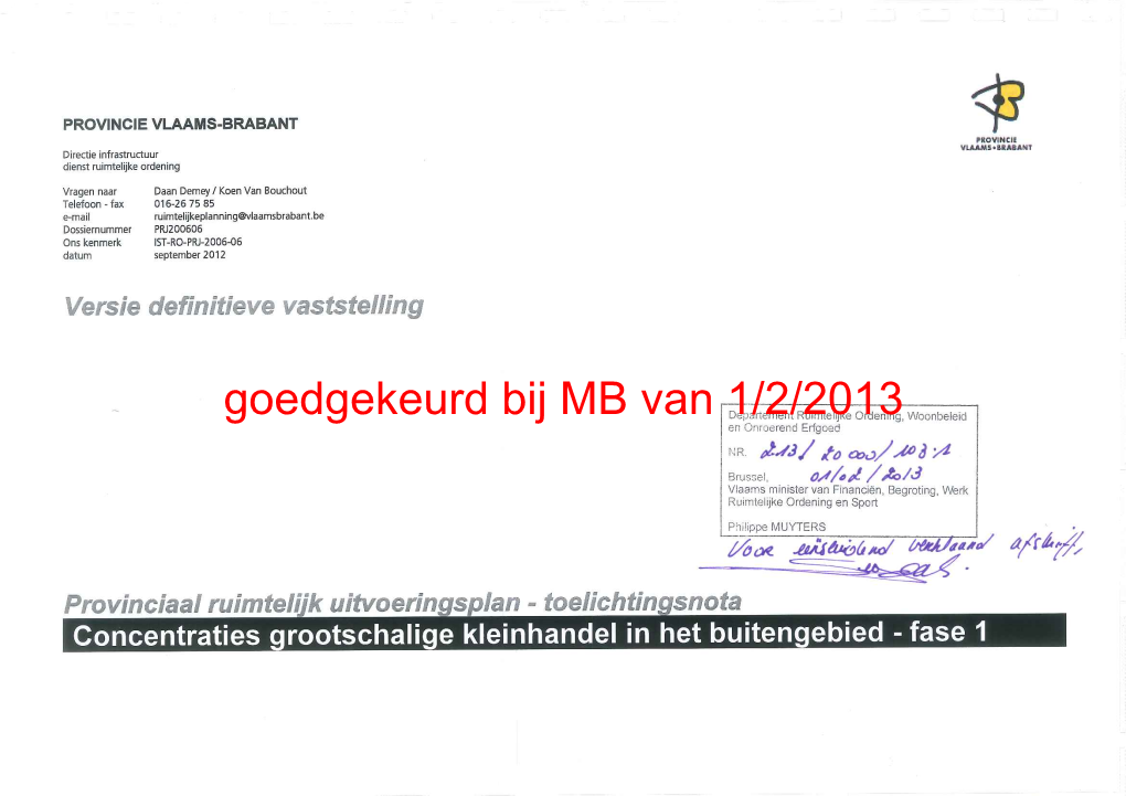 Goedgekeurd Bij MB Van 1/2/2013