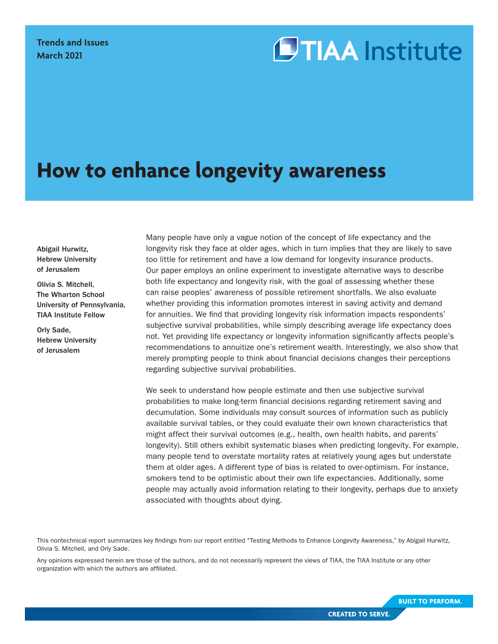 How to Enhance Longevity Awareness