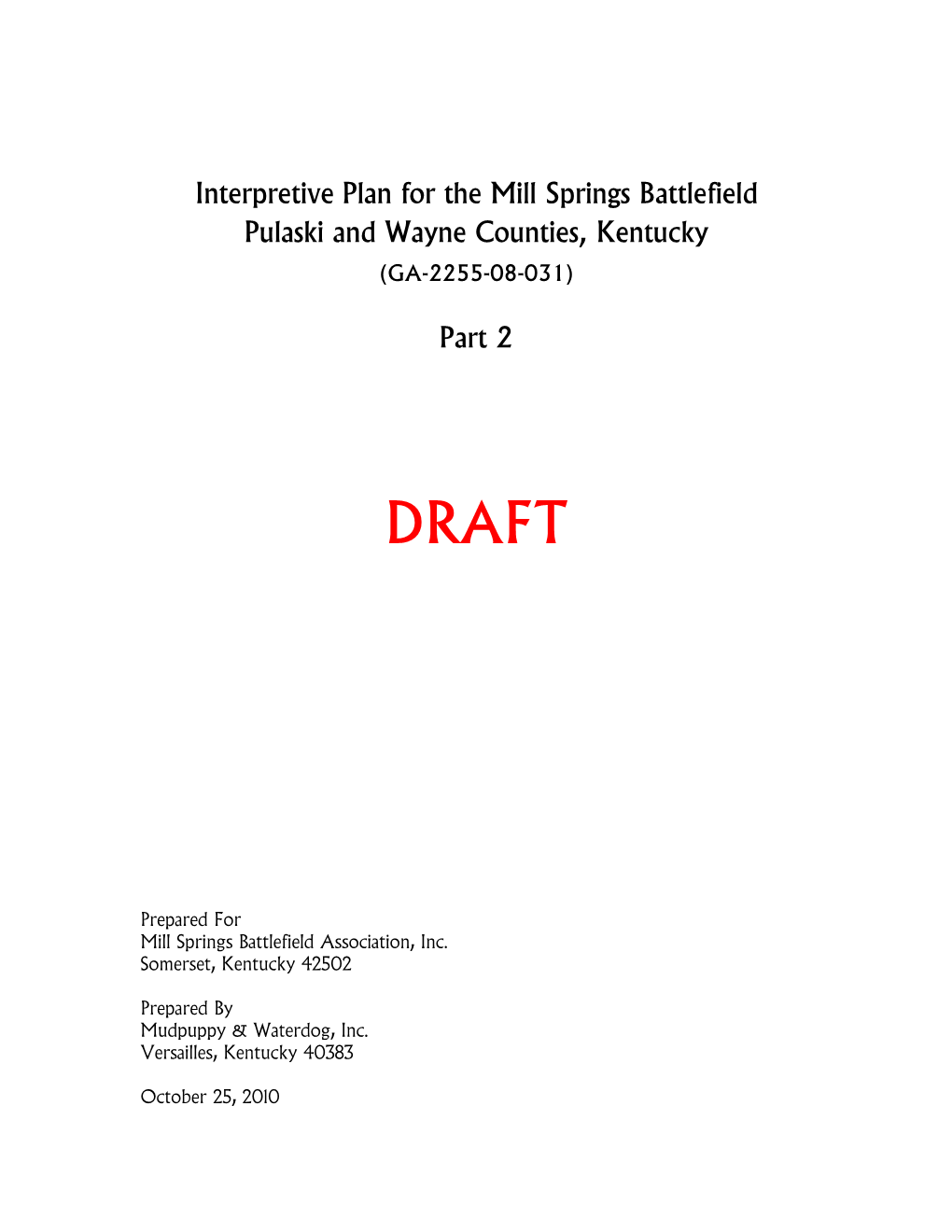 October 2010 Draft MS Plan Part 2.Indd