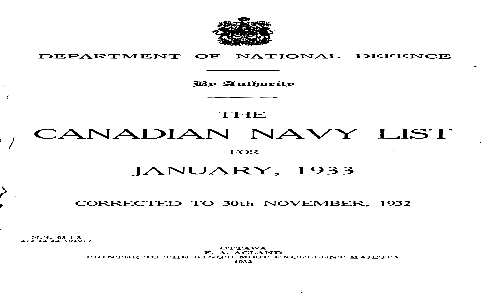 / Canadian Navy List