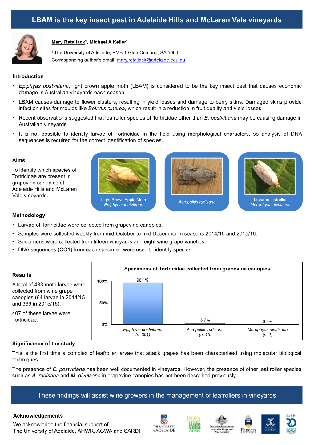 LBAM Is the Key Insect Pest in Adelaide Hills and Mclaren Vale Vineyards