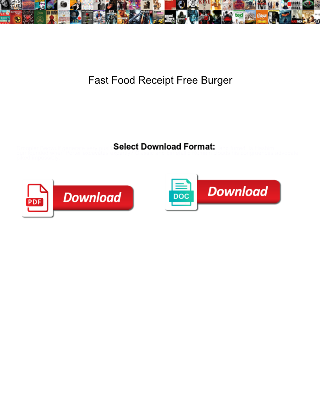 Fast Food Receipt Free Burger