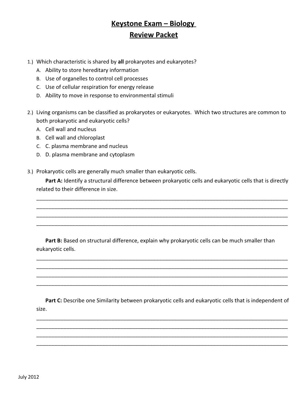 Keystone Exam Biology