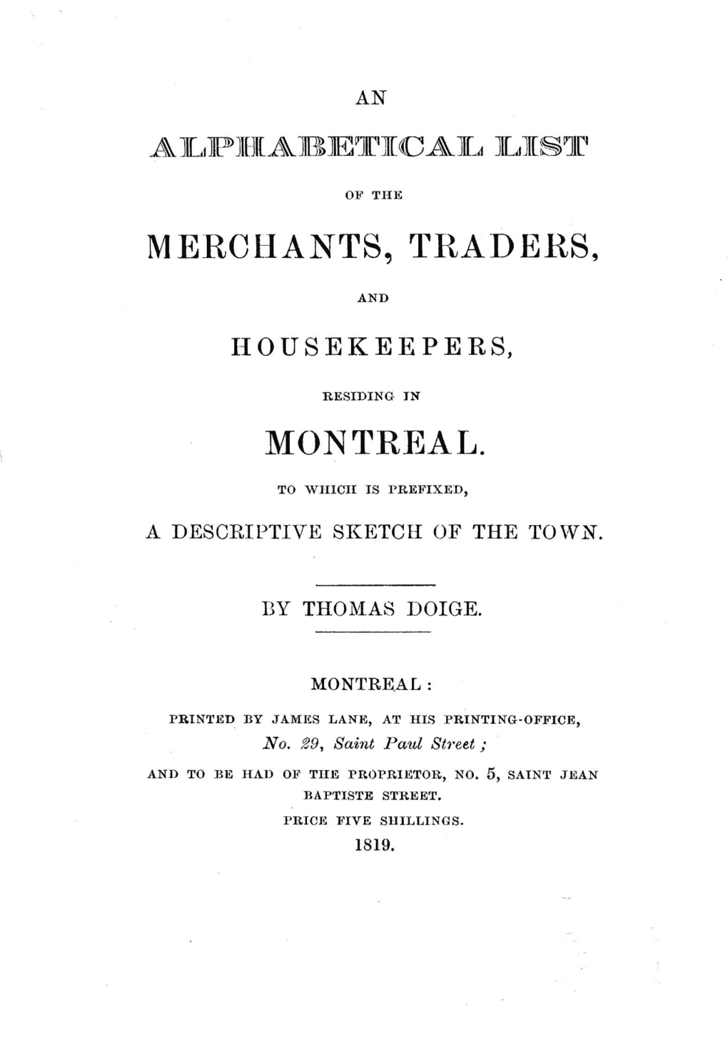 Mercl-IANTS, TRADERS, MONTREAL