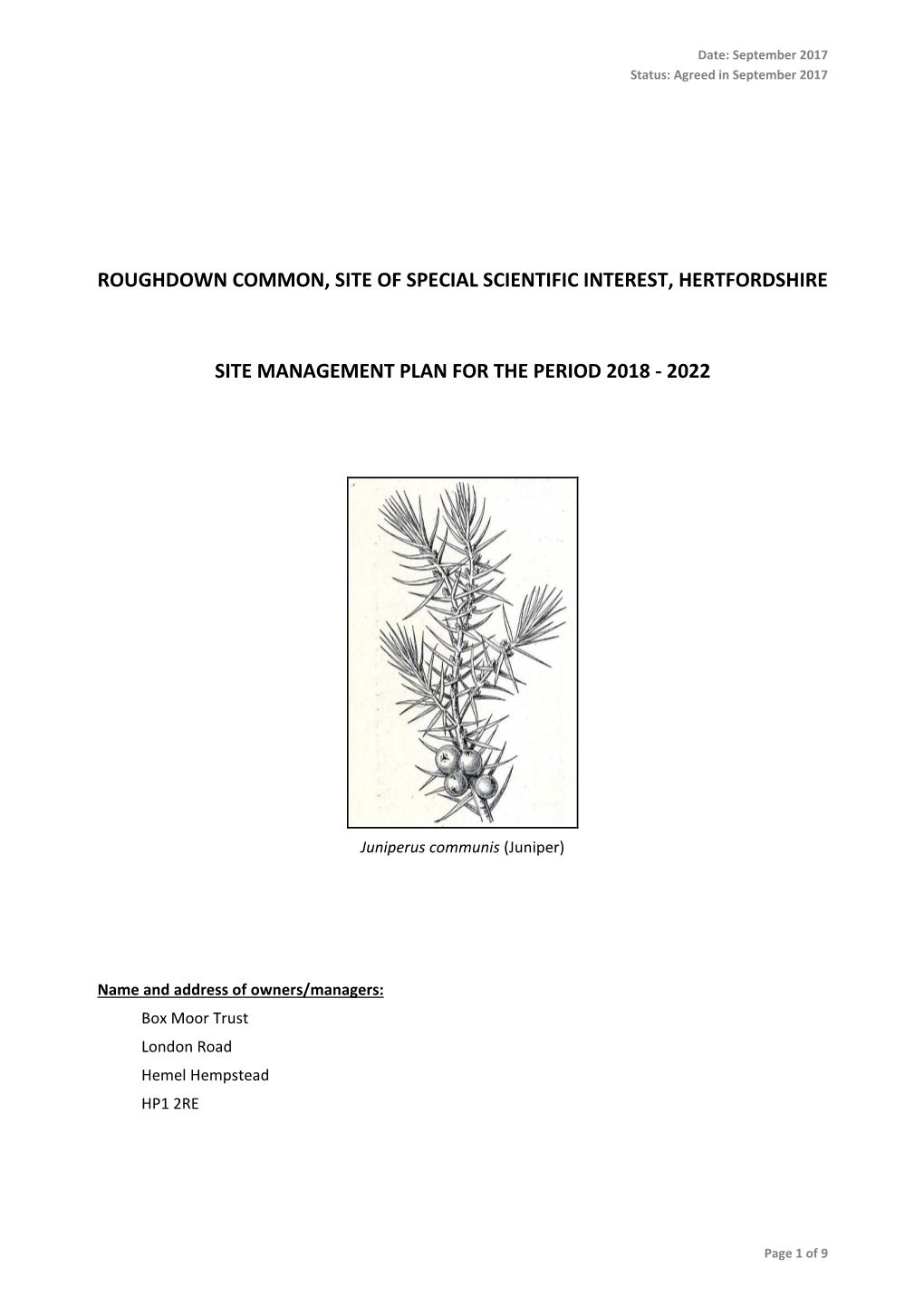 Roughdown Common Management Plan