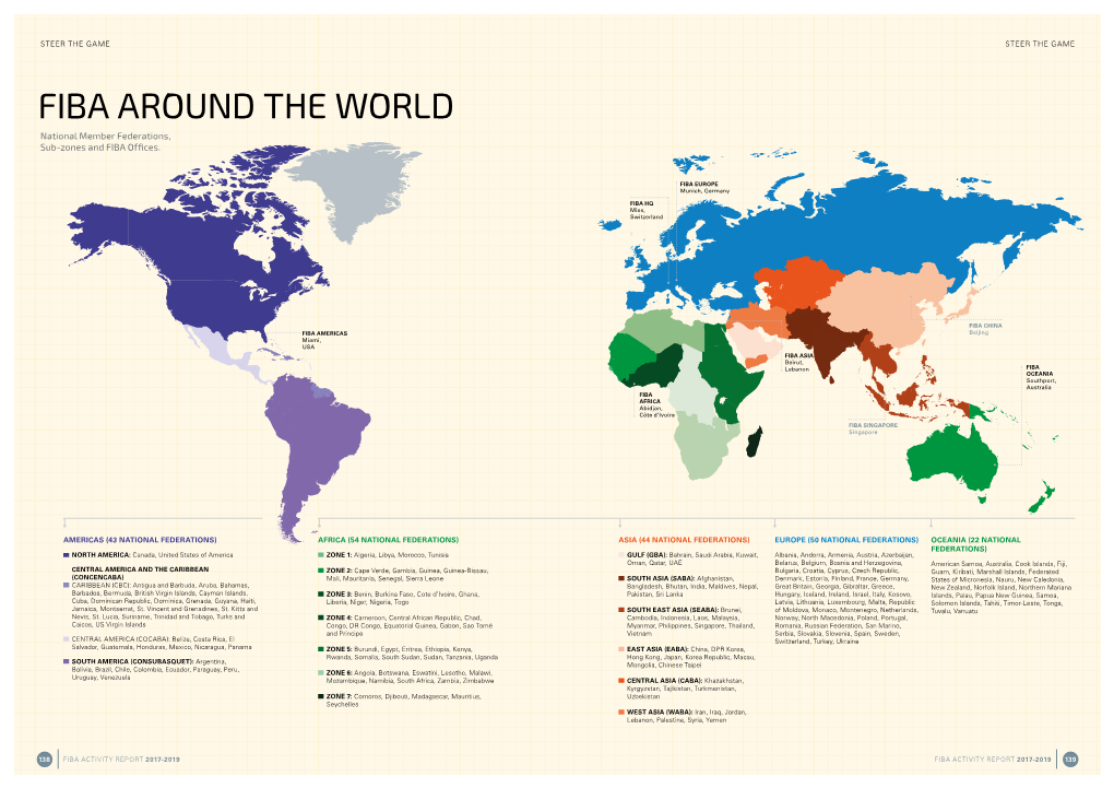 FIBA AROUND the WORLD National Member Federations, Sub-Zones and FIBA Offices