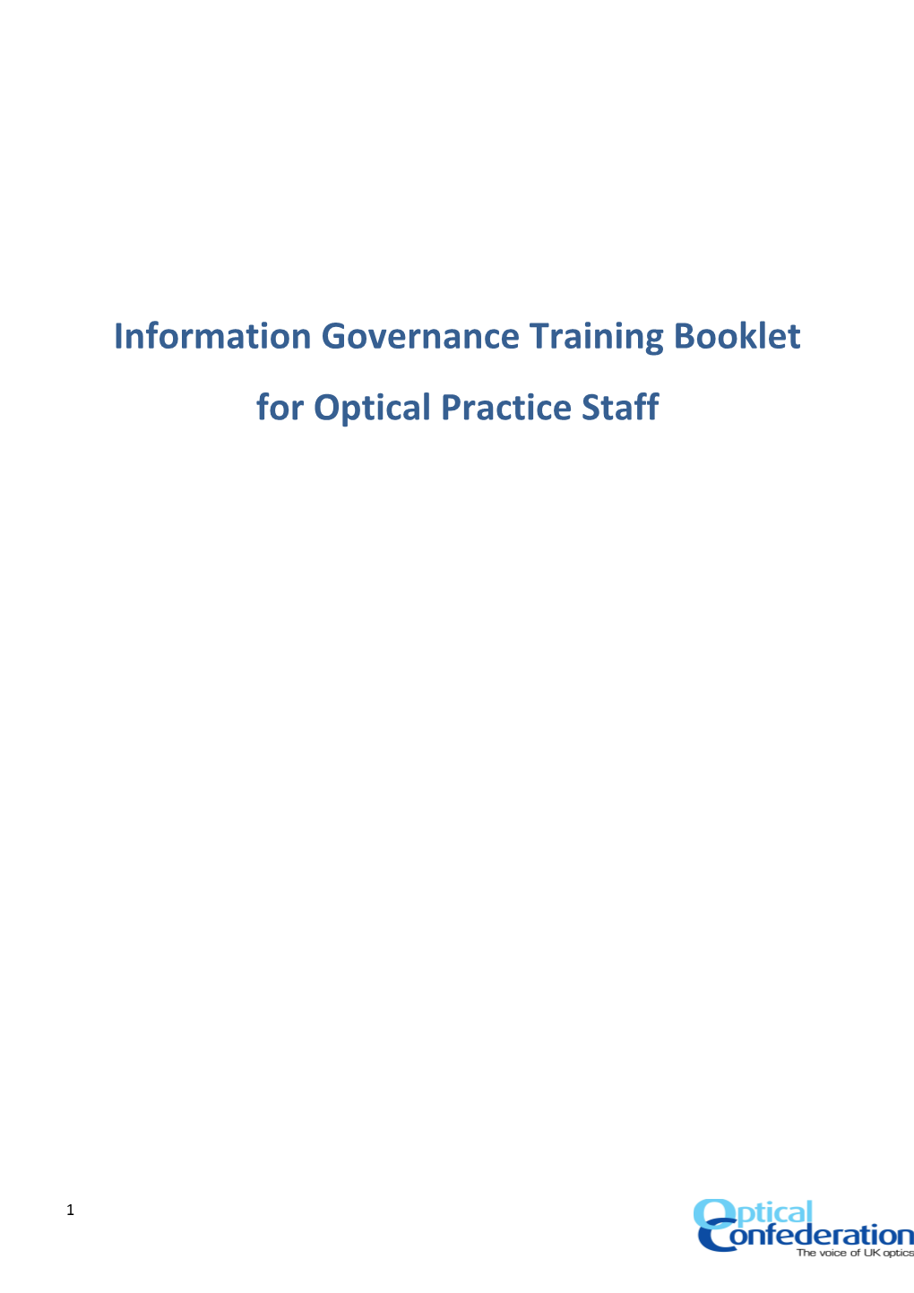 Information Governance Training Booklet