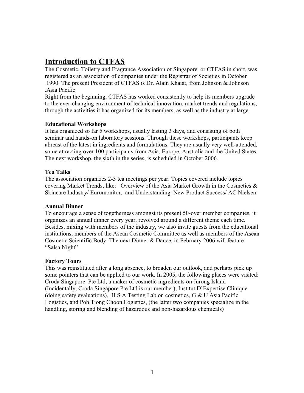 Introduction to CTFAS