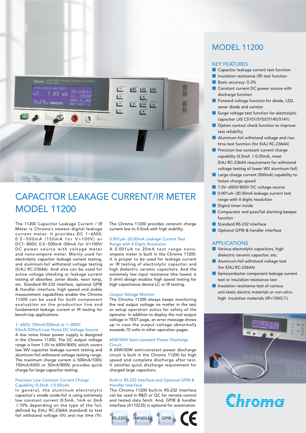 Capacitor Leakage Current/Ir Meter Model 11200