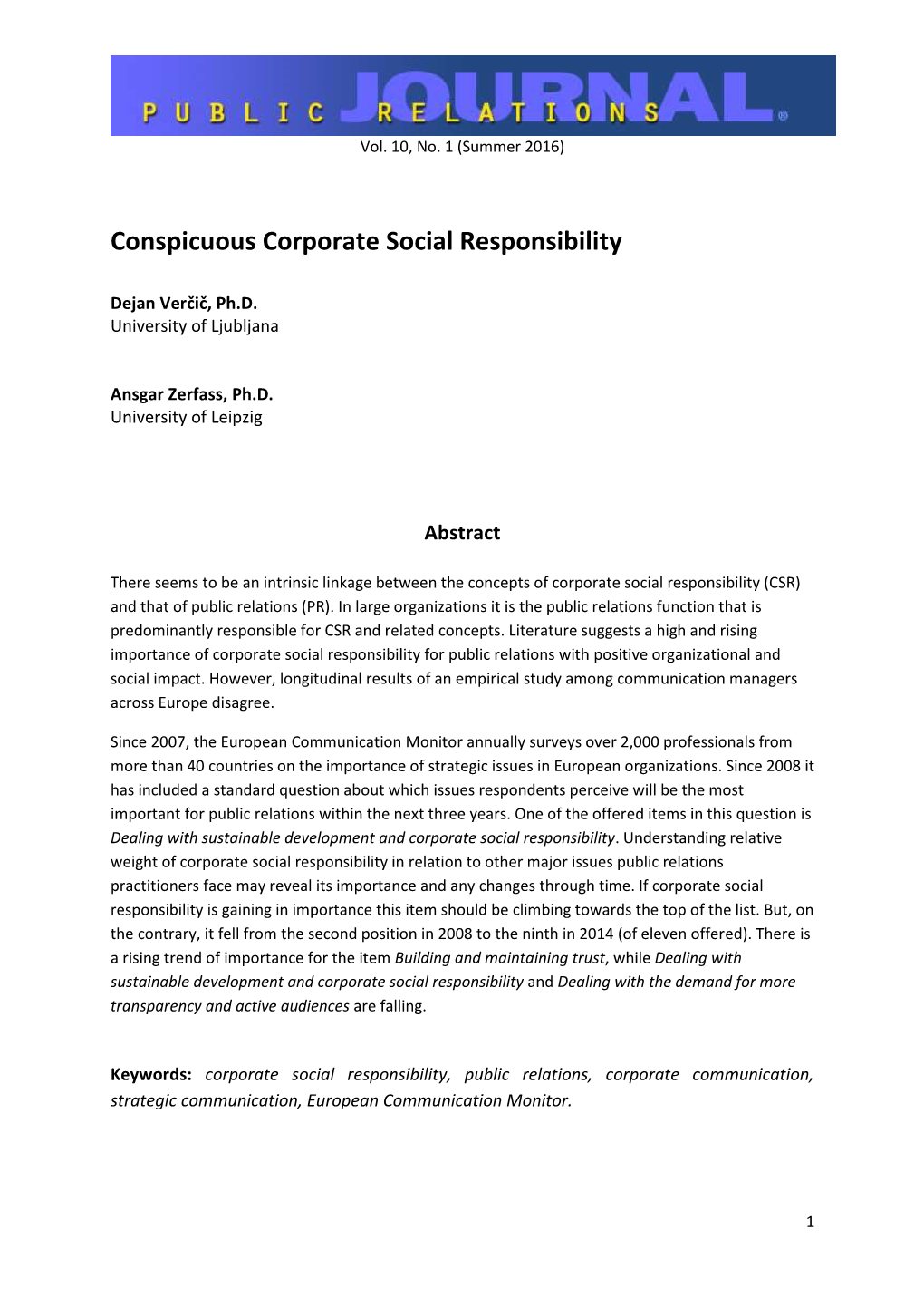 Conspicuous Corporate Social Responsibility