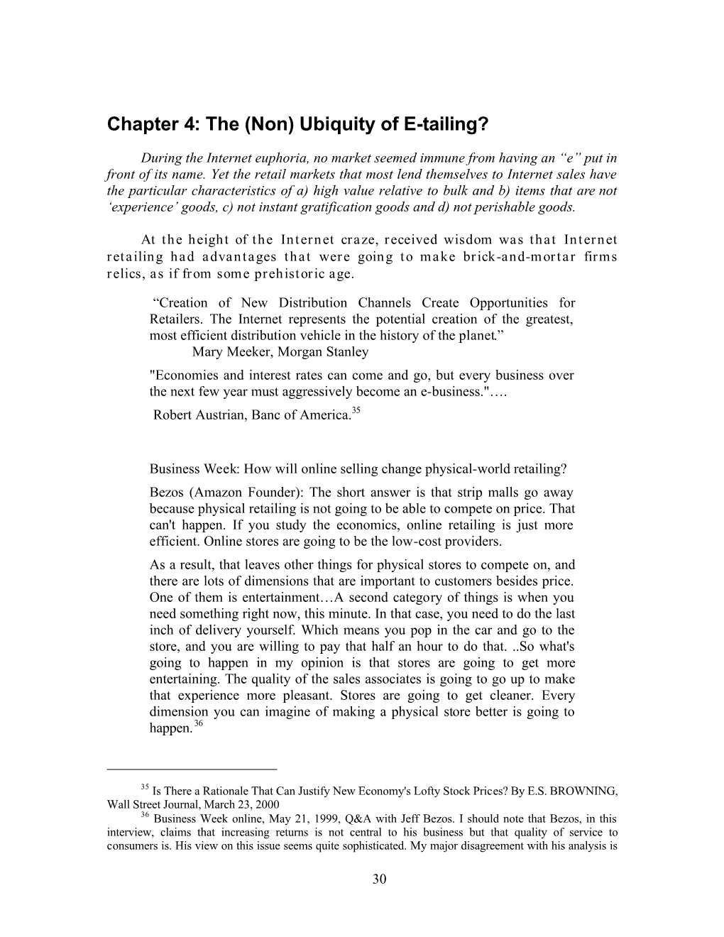 Chapter 4: the (Non) Ubiquity of E-Tailing?